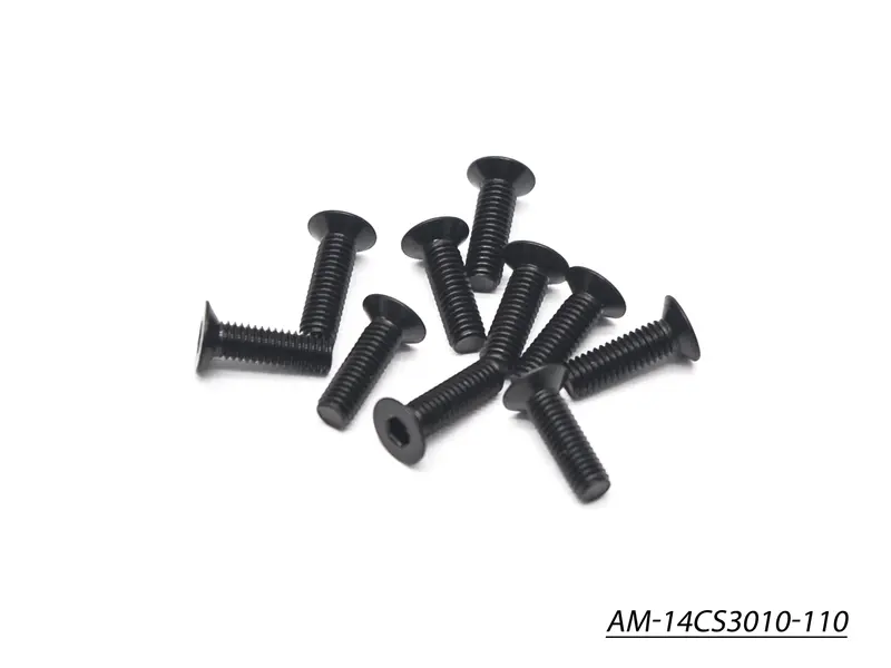 110° Countersunk Allen Screw – M3×10Mm, Titanium Alloy (Pack Of 10, Am-14Cs3010-110) 1