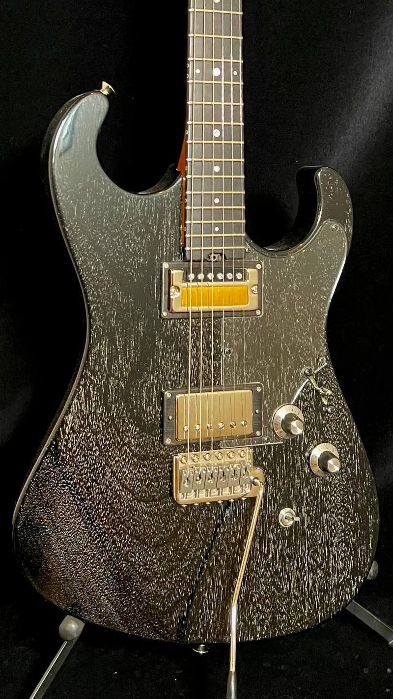 2023 Asher S Custom Lap Steel – Black Dog Hair Finish With Novak Gt Foil & Paf Pickups (Sold) 1