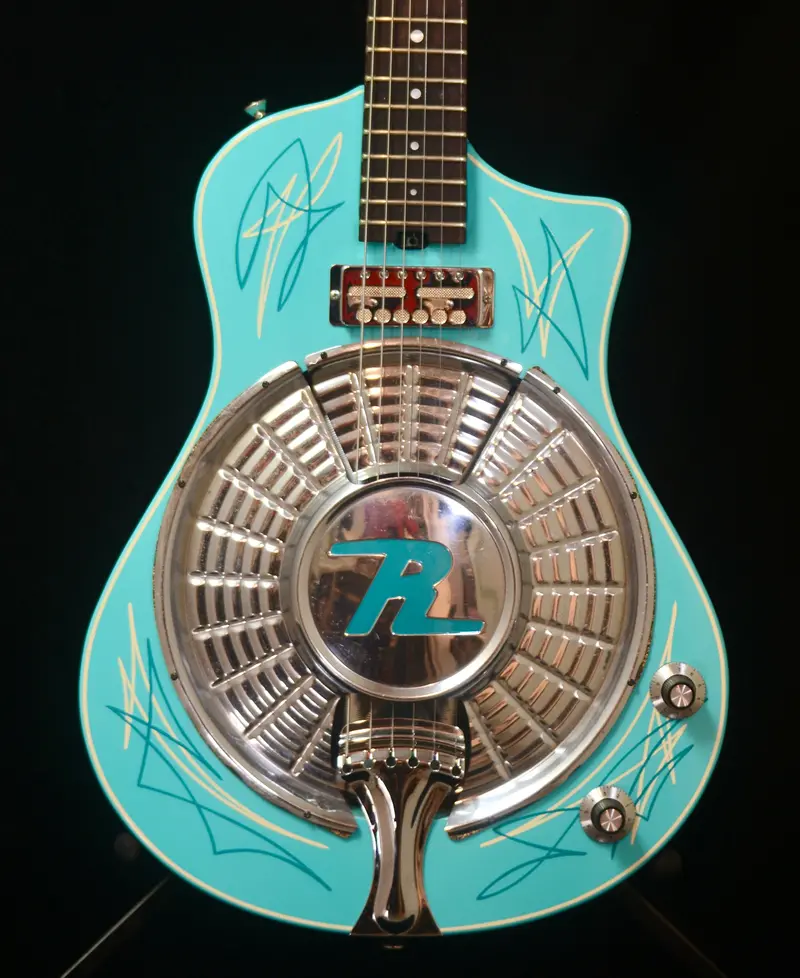 2024 Daphne Blue Resosonic Rambler Guitar – Pin-Stripe Finish, Serial #1376 (Sold) 1