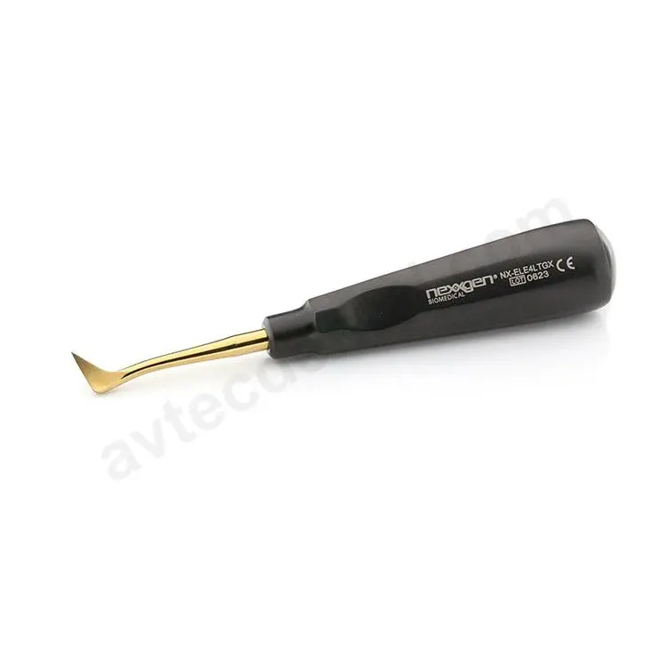 4L Seldin Root Elevator With Gold-Titanium Working End & Octoblack® Ergonomic Handle 1