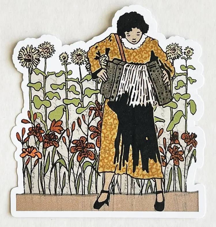 Accordion-Themed Sticker By Amy Rice 1