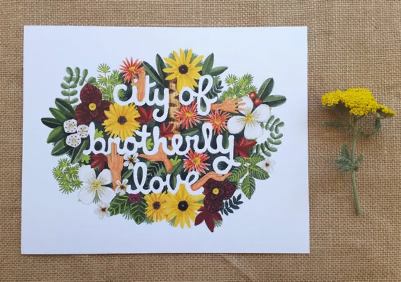 Adrienne Langer Philadelphia 'City Of Brotherly Love' Art Print 1