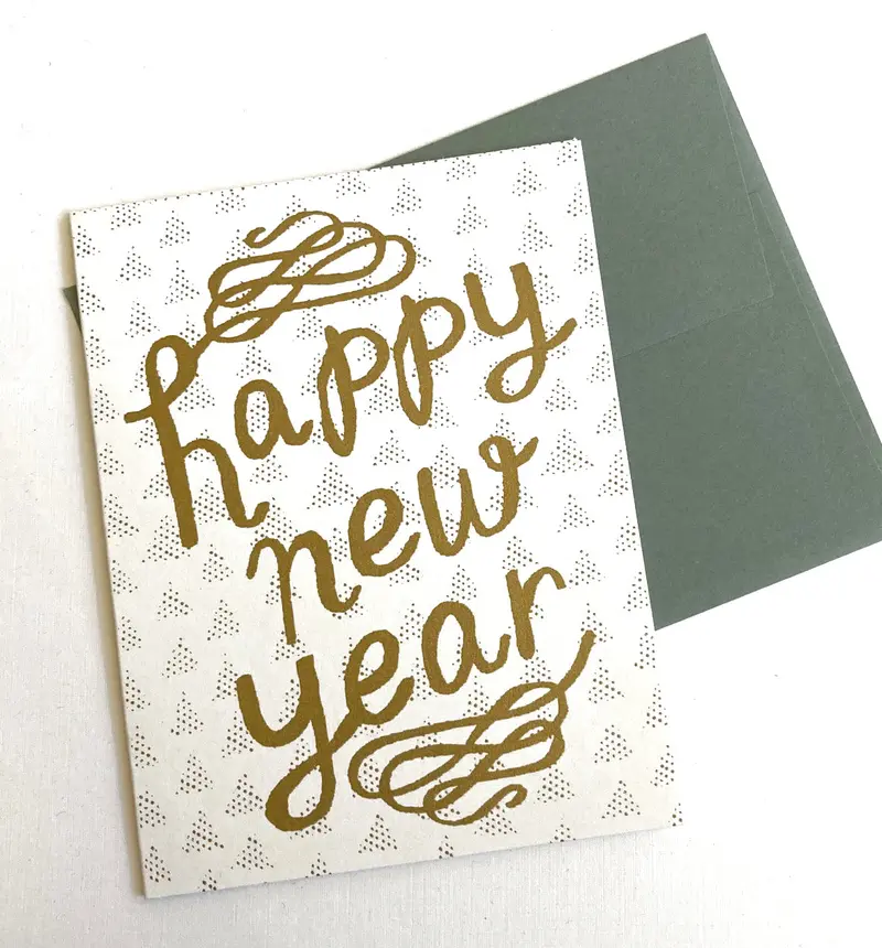 Allison Cole Metallic Gold New Year Card 1