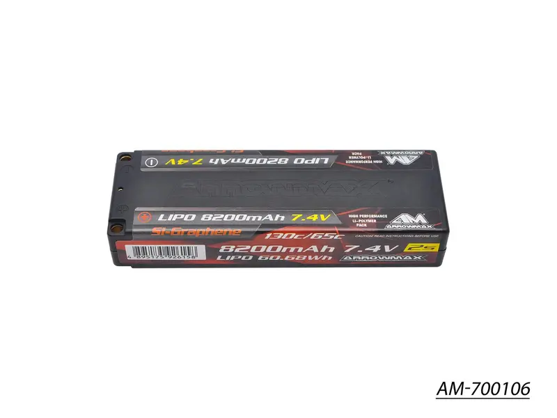 Am 2S Tc Lipo Battery: 8200Mah, 7.4V, 65C Continuous / 130C Burst 1