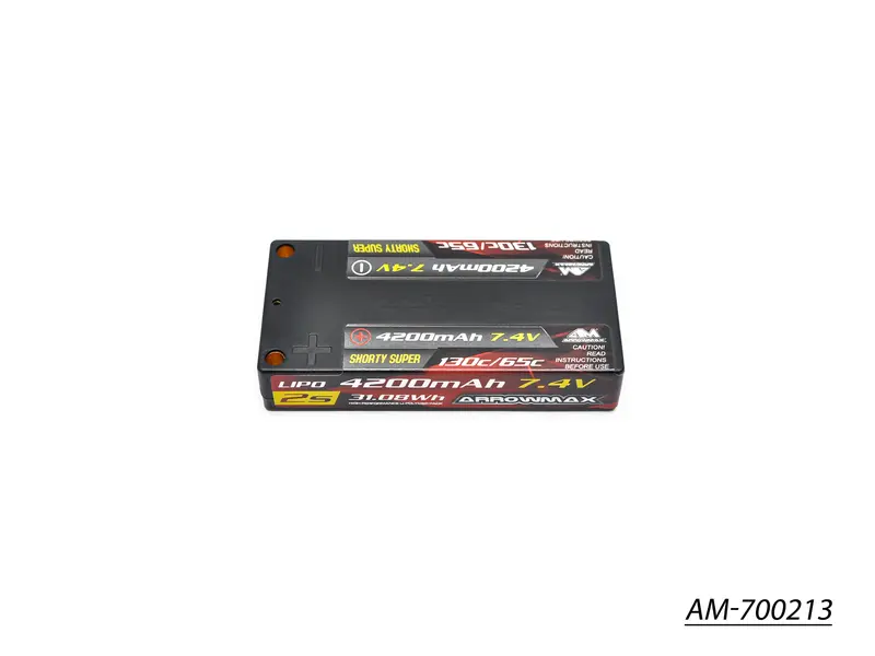 Am 4200Mah 2S Shorty Super-Lcg Lipo – 7.4V, 65C Continuous / 130C Burst, Low-Cg Design (Am-700213) 1