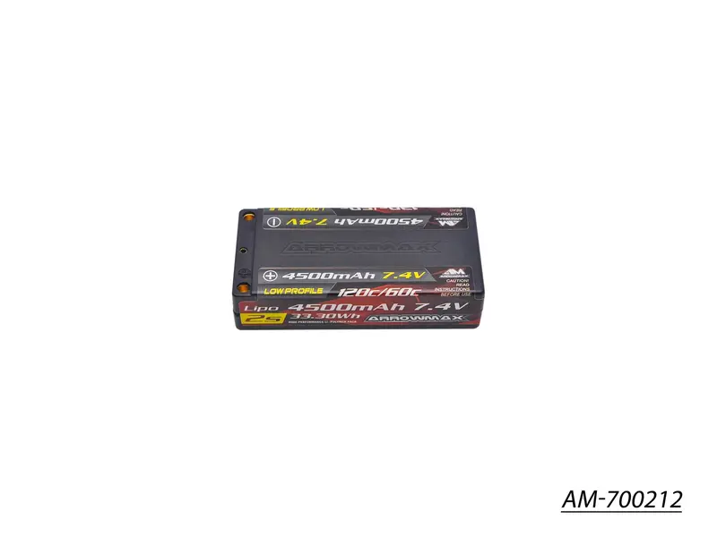 Am 4500Mah 2S Shorty Low-Profile Lipo Battery – 7.4V, 60C Continuous / 120C Burst, Jr Plug (Am-700212) 1