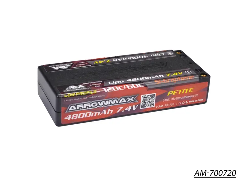 Am 4800Mah Low-Profile Petite Lipo – 7.4V, 60C/120C, 5Mm Slim Design, Si-Graphene (Am-700720) 1