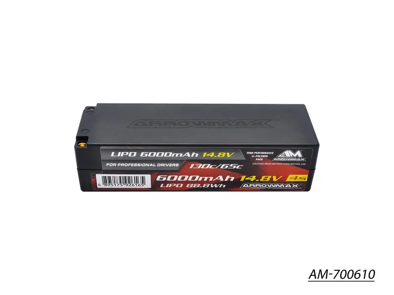 Am 4S Lipo Pack: 6000Mah, 14.8V, 65C Continuous / 130C Burst – 5Mm Bullet Connectors 1