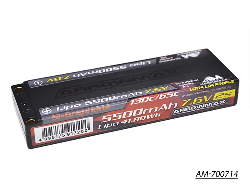 Am 5500Mah 2S Ultra-Low-Profile Tc Lipo – 7.6V, 65C/130C, 5Mm Height, Si-Graphene (Am-700714) 1