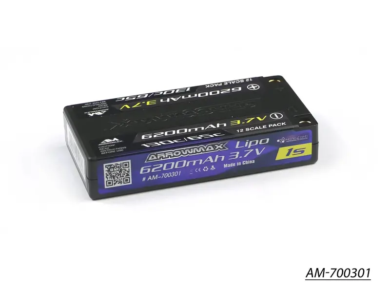 Am 6200Mah 1/12-Scale Lipo Battery – 3.7V, 65C Continuous / 130C Burst, Ultra-Thin 5Mm Profile (Am-700301) 1