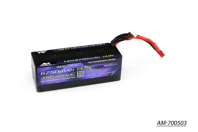 Am 6750Mah 4S Lipo Battery – 14.8V, 55C Continuous / 110C Burst, Deans Connector (Am-700503) 1