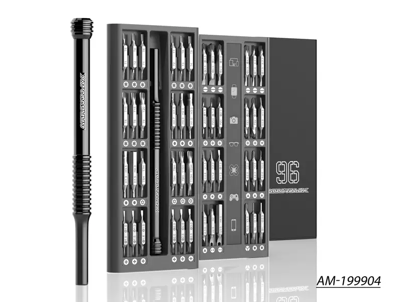 Am Premium 96-In-1 Precision Screwdriver Set With Machined Aluminum Case (Am-199904) 1