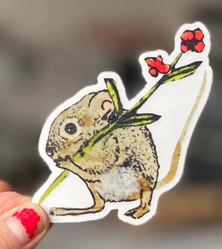 Amy Rice Farm-Themed Mouse Vinyl Sticker 1