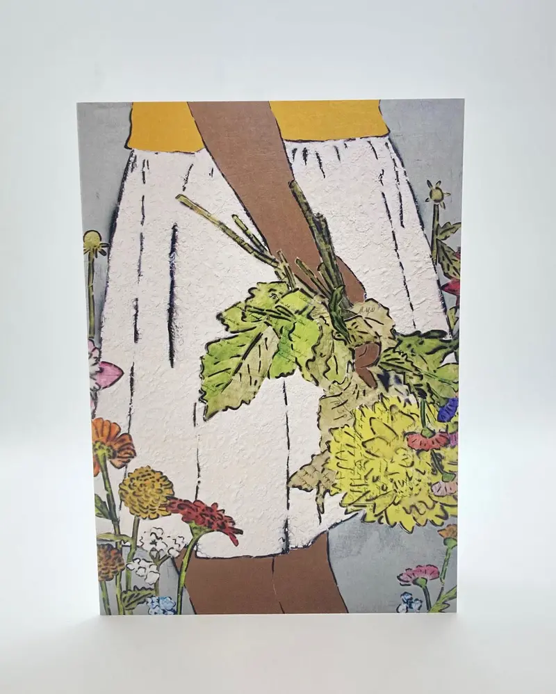 Amy Rice 'Girl With Bouquet' Botanical Art Card 1