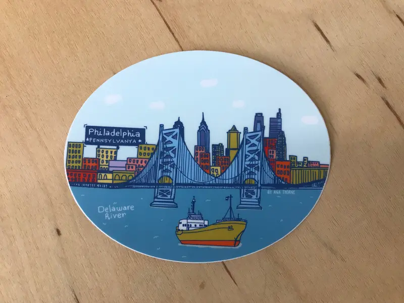 Ana Thorne Ben Franklin Bridge Landmark Sticker 1