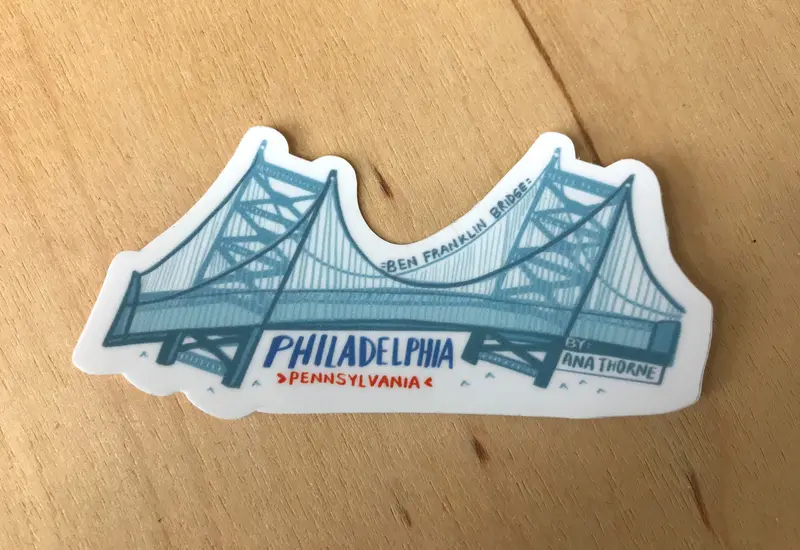 Ana Thorne Small Schuylkill River Bridge Sticker 1