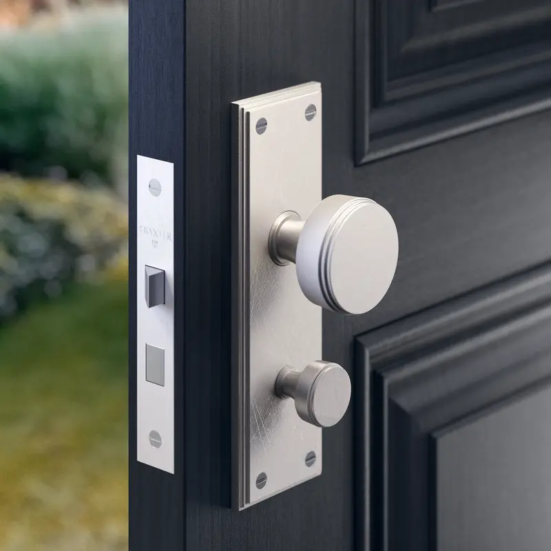 Art Deco-Inspired Door Knob Set – Vintage Brass Or Matte Black Finish 1