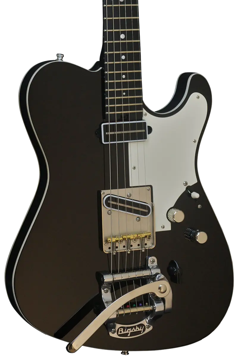 Asher T Deluxe Black Poly Lap Steel With Bigsby Vibrato Tailpiece – #854 – Sold 1