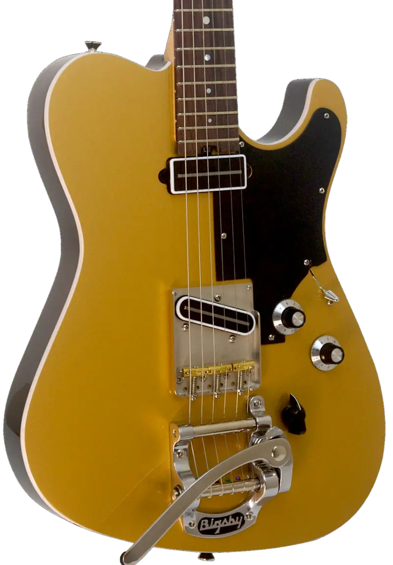 Asher T Deluxe Gold-Top Lap Steel With Black Back/Sides & Bigsby B5 Vibrato – #869 – Sold 1