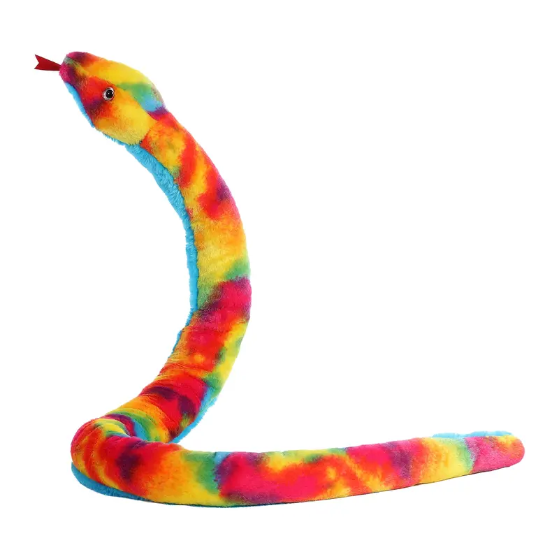 Aurora Rainbow Snake Plush – 53-Inch Extra-Long Flexible Toy 1