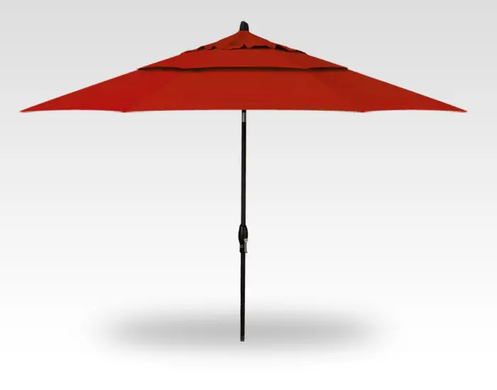 Auto-Tilt 11-Foot Double-Vented Umbrella With Obravia Fabric – Black Frame 1