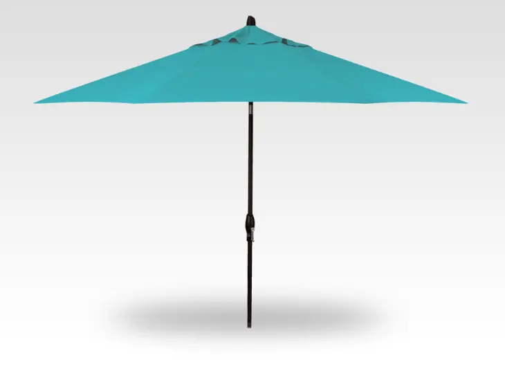Auto-Tilt 11-Foot Patio Umbrella With Obravia Fabric – Black Frame (Base Not Included) 2