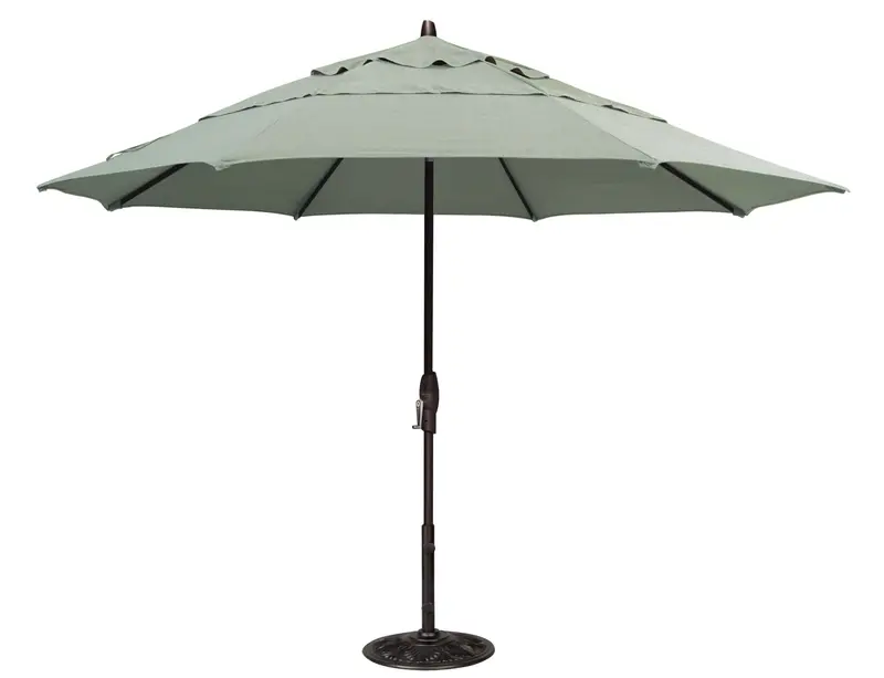 Auto-Tilt 11 Ft Sunbrella Umbrella – Premium Fabric, Black Frame (Base Not Included) 1
