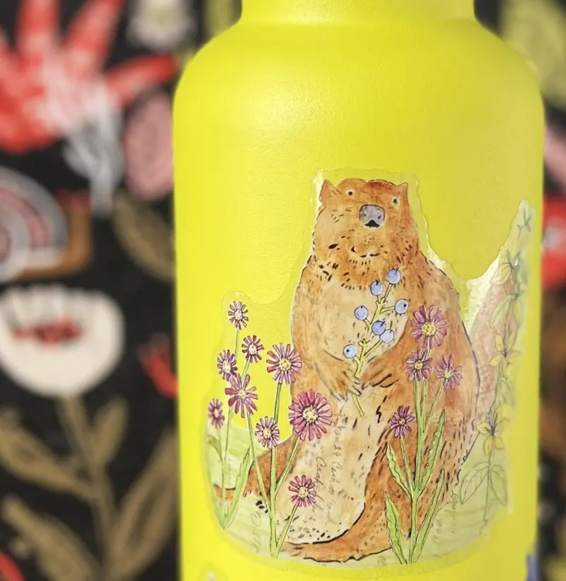 Beaver Nature Sticker By Amy Rice Flower Farm 1