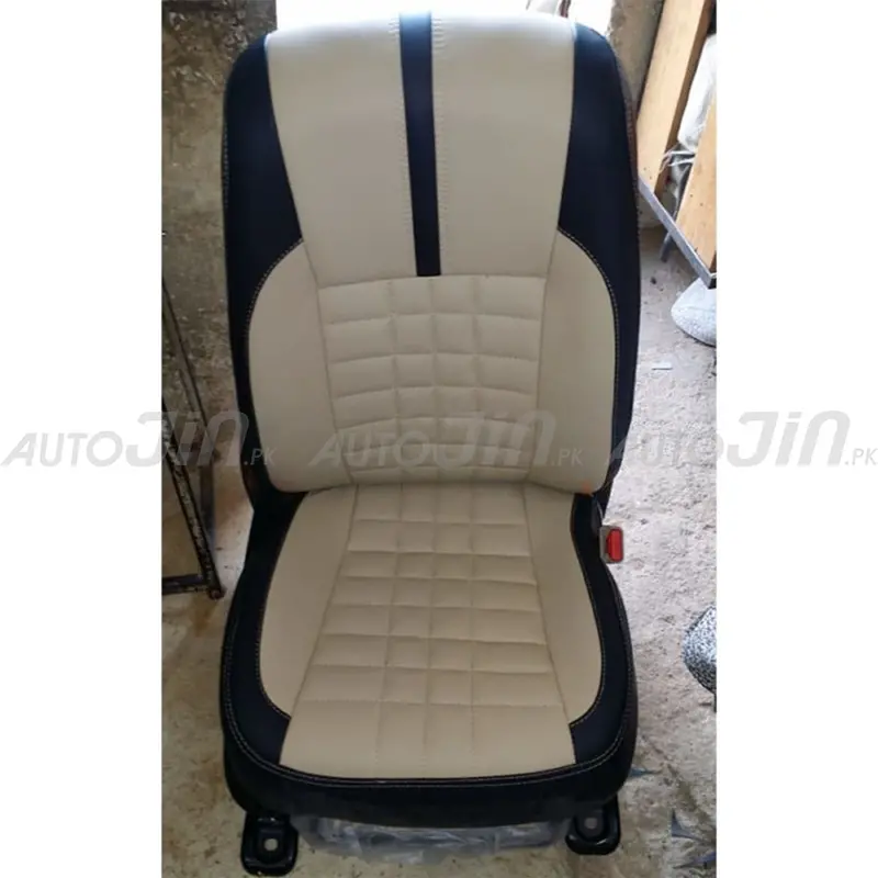 Beige-And-Black Custom-Fit Seat Covers For Honda Civic X Hatchback – Premium Fabric 1