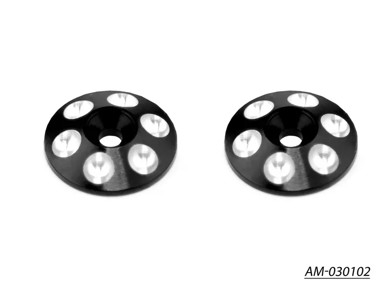 Black Aluminum Rear Wing Spacers For Rc Cars – Pack Of 2 (Am-030102) 1