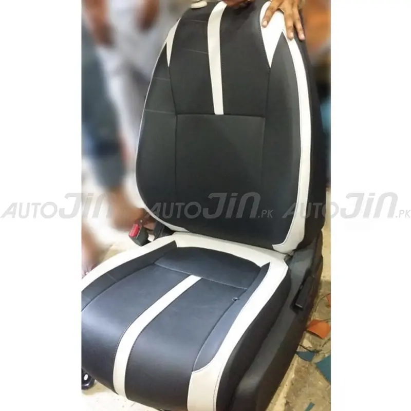 Black-And-White Custom-Fit Seat Covers For Honda Civic X Sedan – Premium Fabric 1