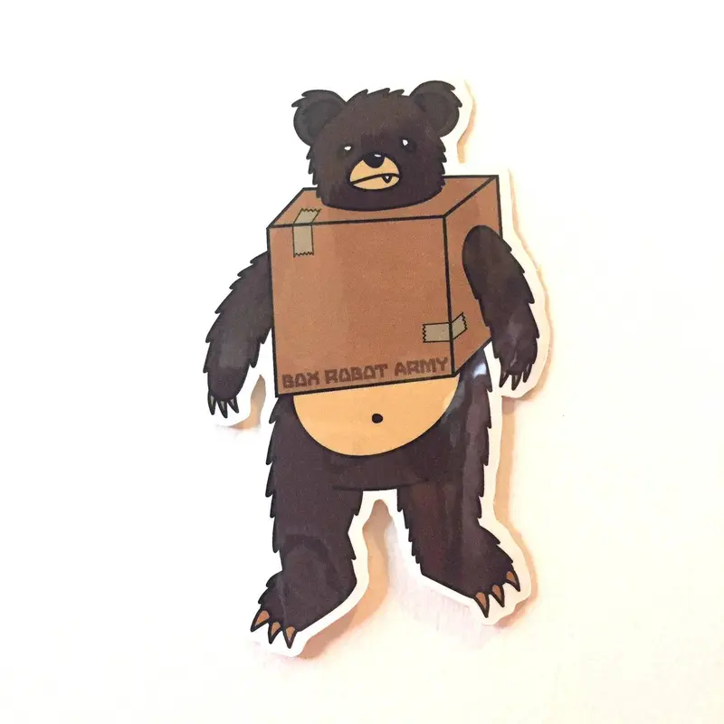 Box Robot Army Box Bear Collectible Sticker 1