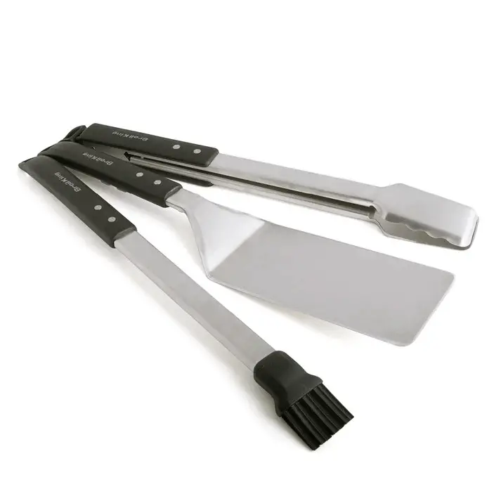 Broil King Imperial 3-Piece Grill Tool Set – Tongs, Flipper, And Brush Combo (64103) 1