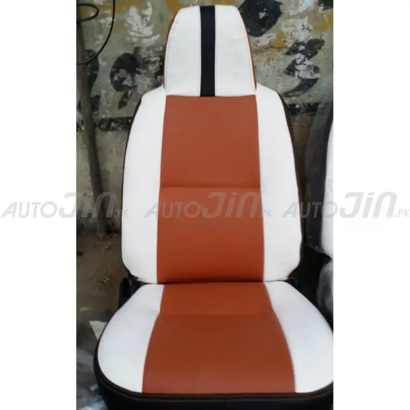 Brown-And-White Universal Seat Covers For Sedans – 5-Piece Set 1