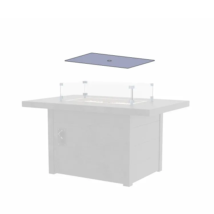 C.R. Plastic Smoke-Tinted Rectangular Fire Table Cover – Model 1Ft1224-Cover 1
