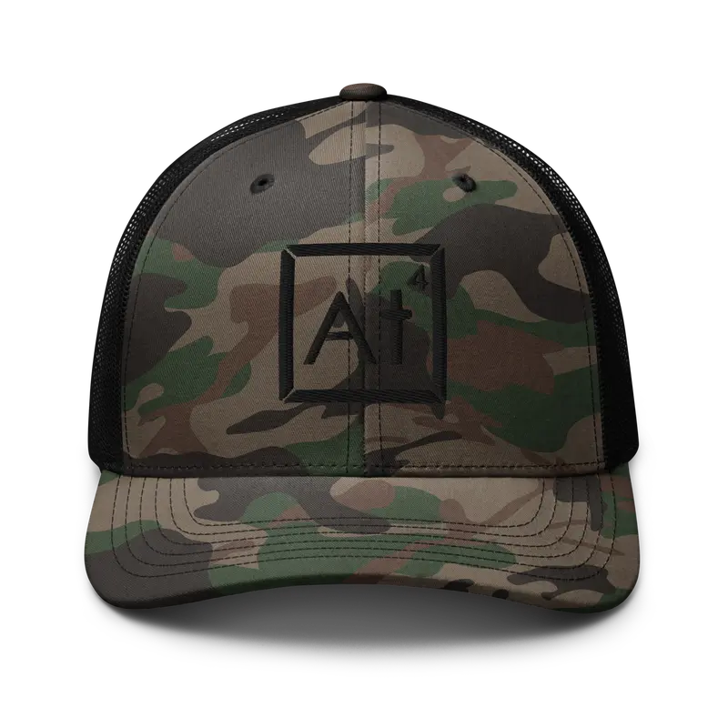 Camouflage Trucker Hat With Black At4 Logo 1