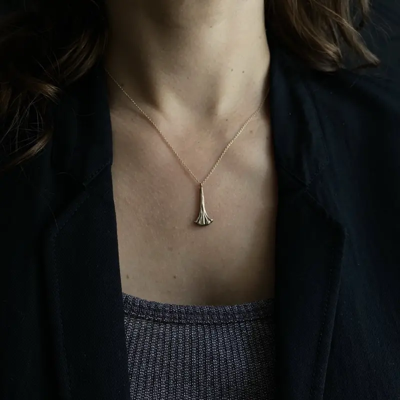 Chanterelle Mushroom Pendant Necklace By Studio Fernes 1