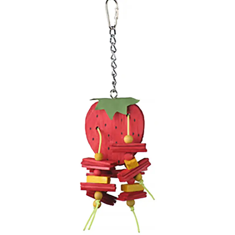 Compact Strawberry-Shaped Beak-Training Toy 1