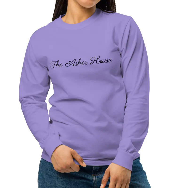 Cursive Logo Heavyweight Long-Sleeve Tee – Structured Fit, Up To 3Xl