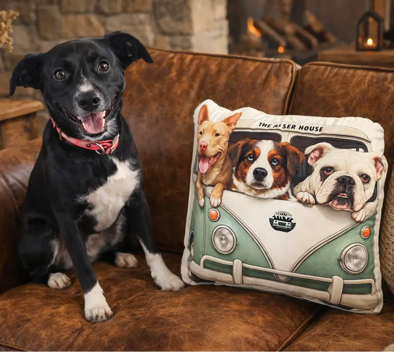 Custom-Shaped Decorative Pillow Featuring Bus Logo 1