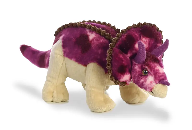 Dinos & Dragons Aurora Triceratops Plush – 14-Inch Prehistoric Dinosaur Toy 1