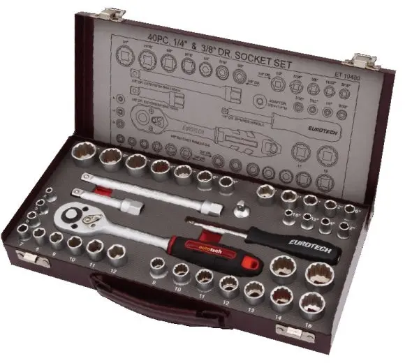 Euromax Dual-Drive Socket Set: 1/4-Inch And 3/8-Inch Metric & Sae – Et10400 1