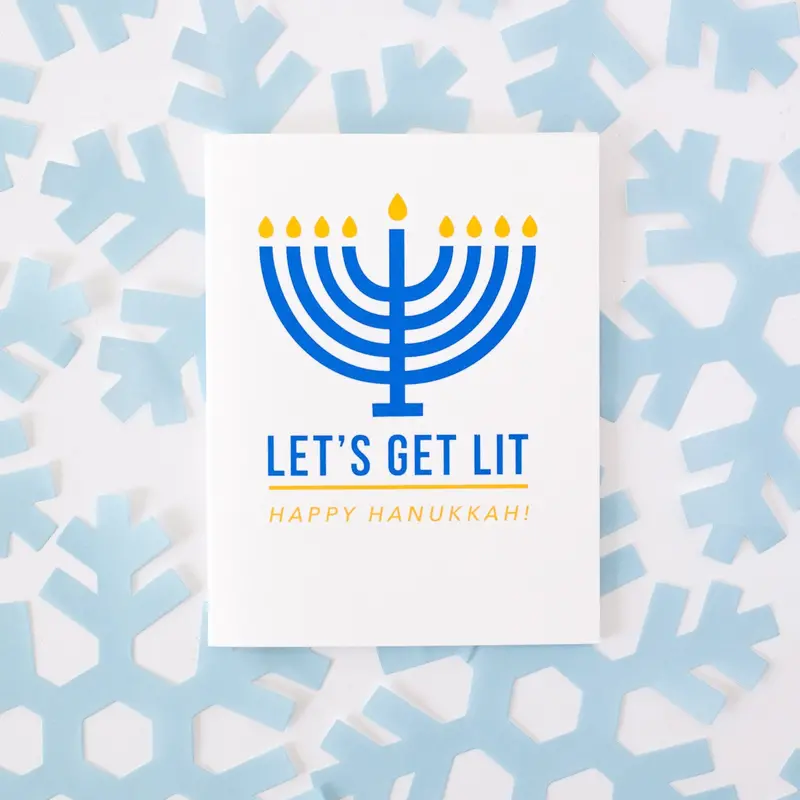 Exit343Design Festive Hanukkah 'Let’S Get Lit' Card 1