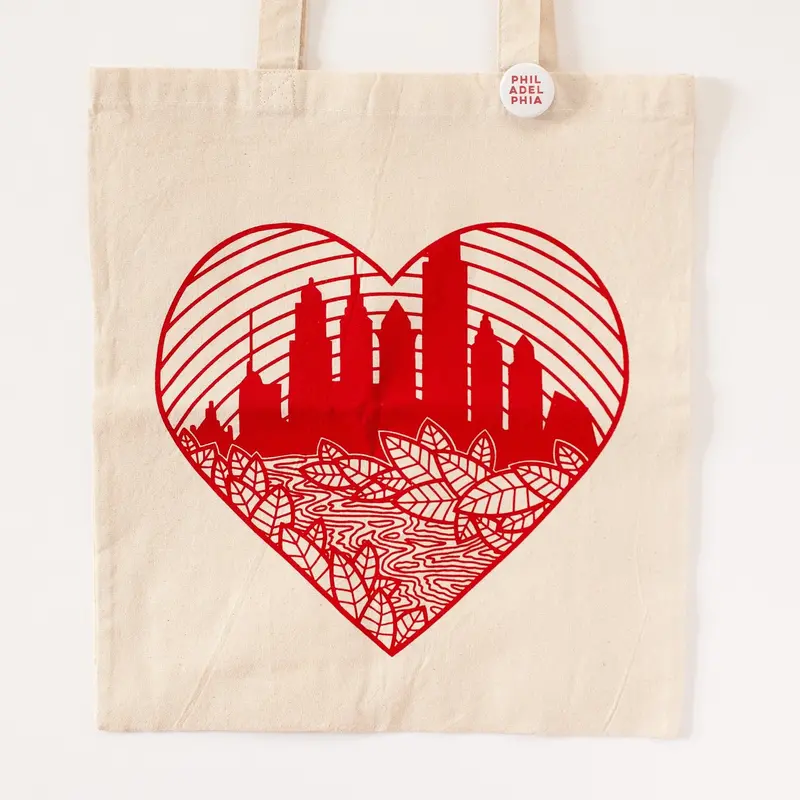 Exit343Design Philadelphia Skyline Canvas Tote Bag 1