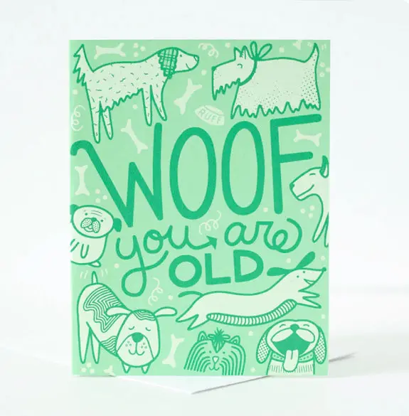 Exit343Design 'Woof, You’Re Old!' Birthday Card 1