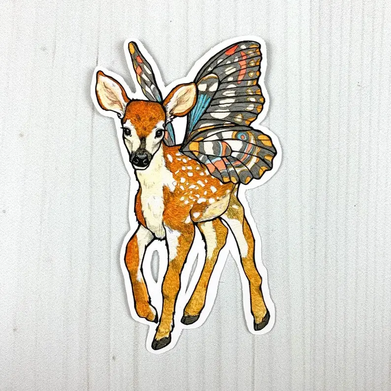 Fairy Fawn Vinyl Sticker By Sarah Draws Things 1