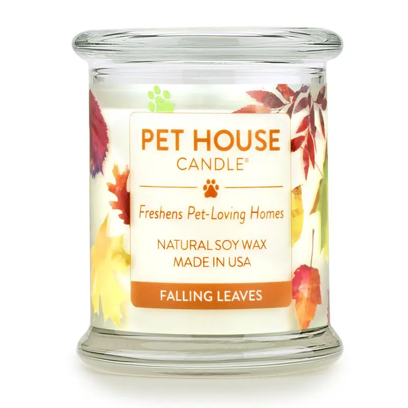 Falling Leaves Autumn Pet House Candle 1
