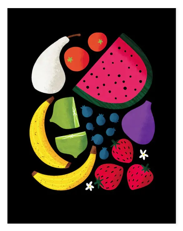 Farm-Fresh Fruit Art Print – Vibrant Produce Illustration By Hideaway House Studio 1