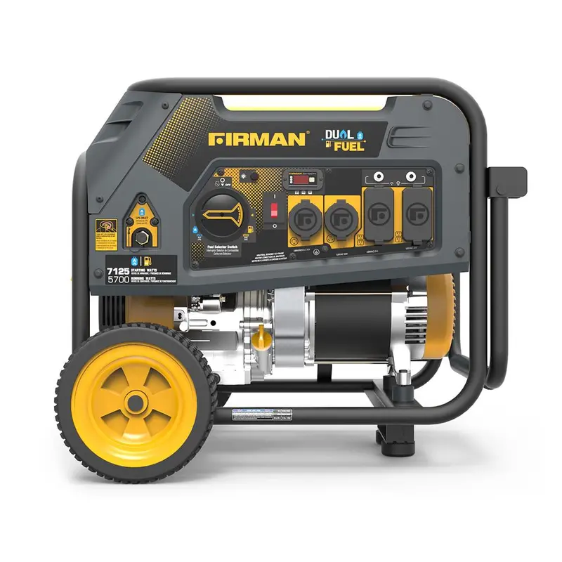 Firman H05754 Dual-Fuel Portable Generator – 7100/5700 Watt Output, Recoil Start, Cetl Certified 1