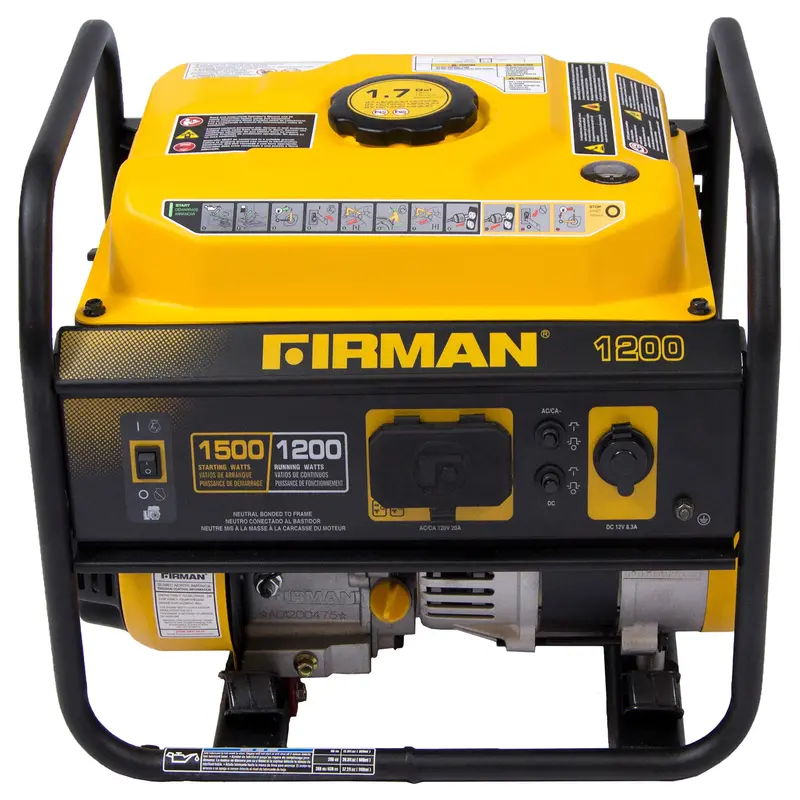 Firman P01202 Portable Gas Generator – 1500W Running / 1200W Peak Power, Recoil Start, Dual 12V Outlets, Cetl & Carb Certified 1